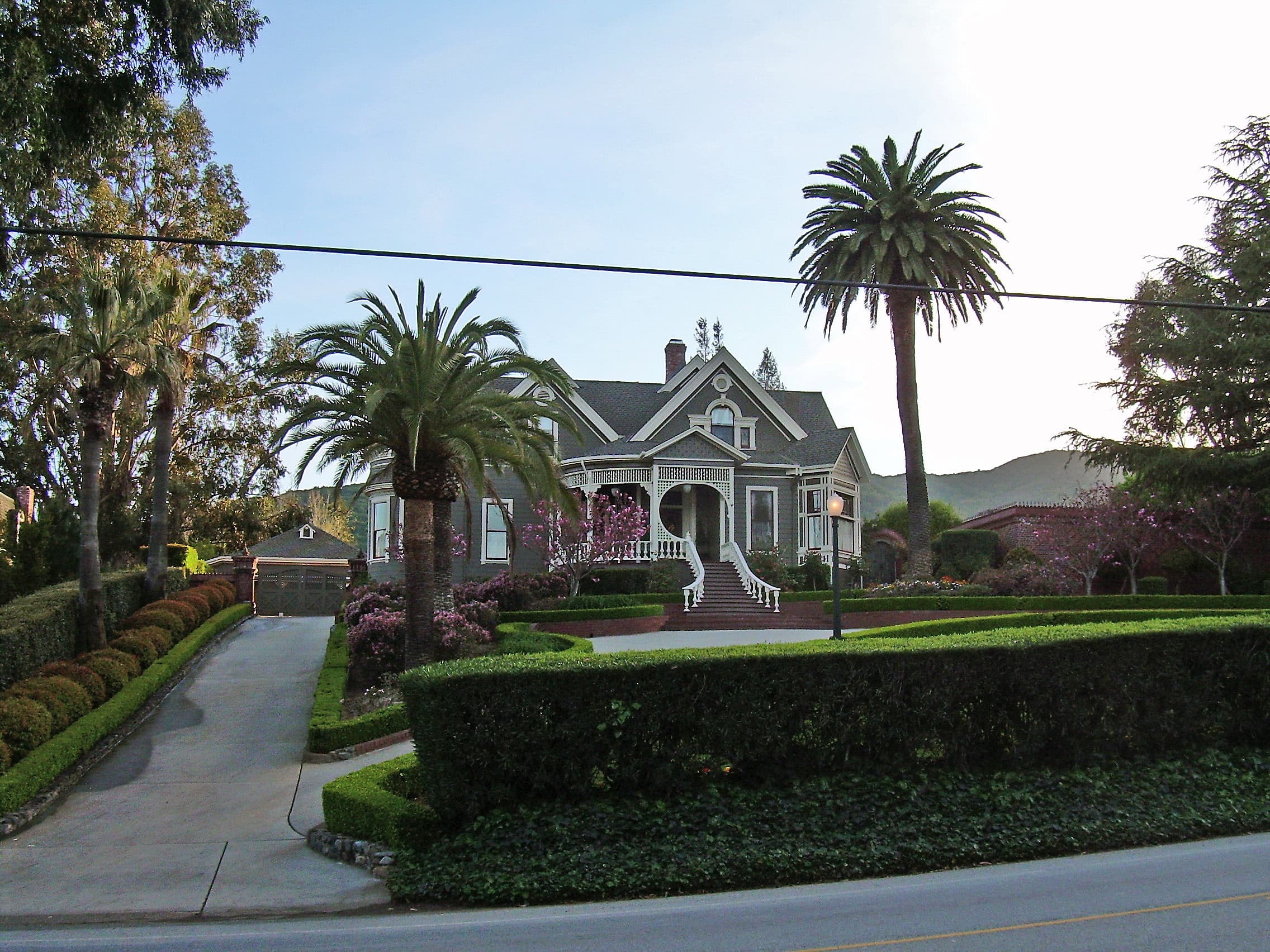 Monte Sereno, California residential street with large custom homes on half-acre lots